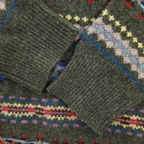 J. Crew Fair Isle Sweater 100% Lambswool Soft Multicolor Men's XL - Picture 12 of 14